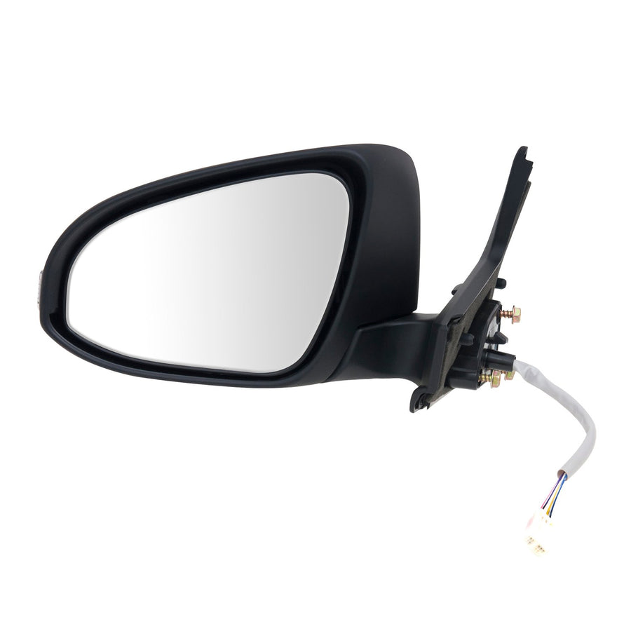 Mirror Driver Side for Toyota Prius C Hatchback, Textured Black w/PTM Cover, w/Turn Signal, Foldaway, Power