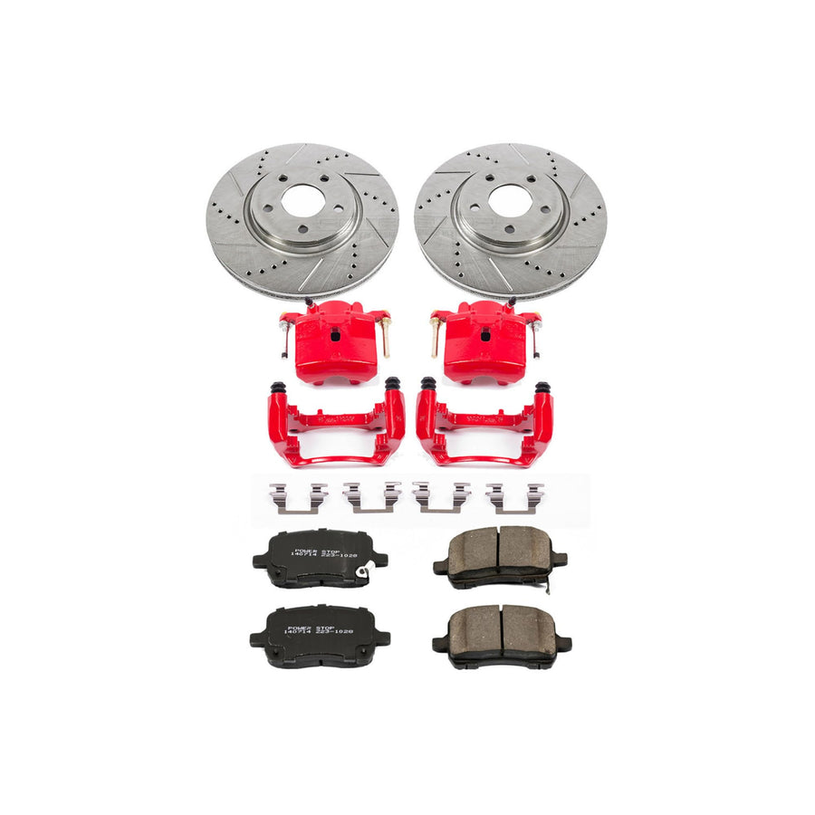 Power Stop Z23 Evolution Sport Brake Kit with Calipers For Pontiac G6 2005-2008, Chevrolet Malibu 2004-2008, Saturn Aura 2007-2008 [Model Specific]