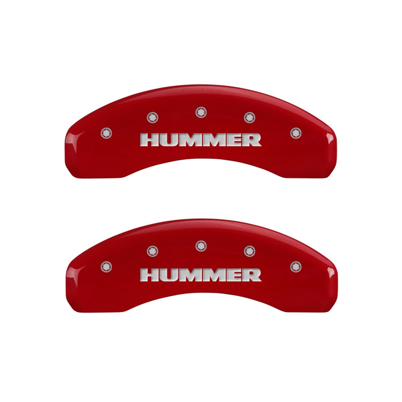 MGP 'HUMMER' Caliper Covers 52003SHUMRD Engraved Caliper Cover with Red Powder Coat Finish and Silver Characters, (Set of 4)