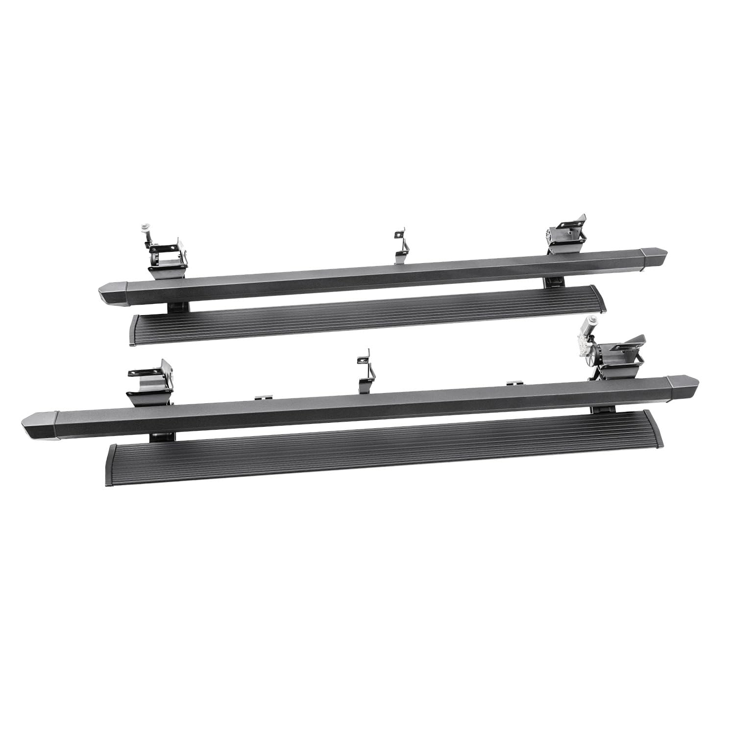 AMP Research PowerStepXL RealTruck | Fits 2011 - 2017 RAM 2500/3500; 2011-2012 1500 Crew Cab | 77158-01A | Rust Proof Aluminum Retractable Electric Steps with LED Step Lights
