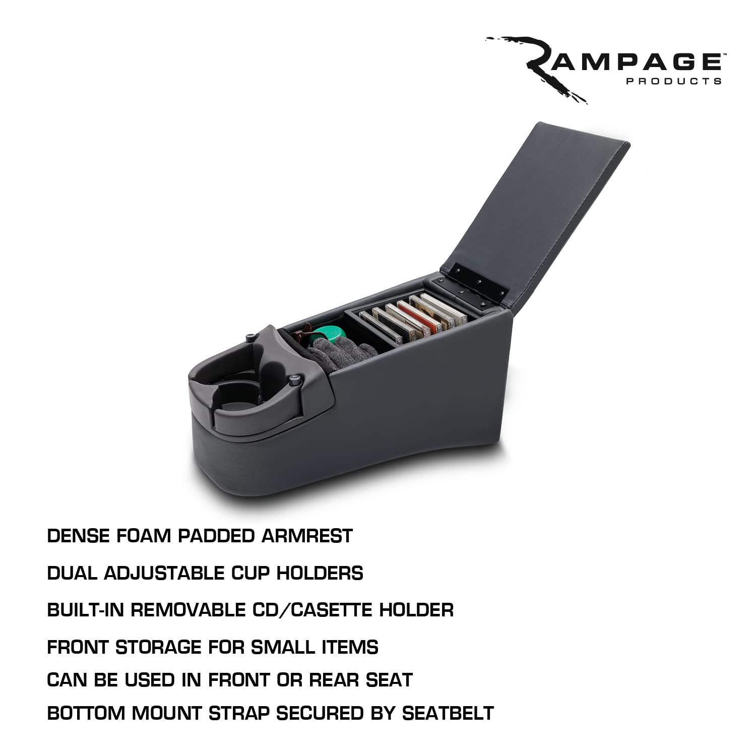 Universal Truck Bench Console RAMPAGE PRODUCTS | Charcoal | 39223