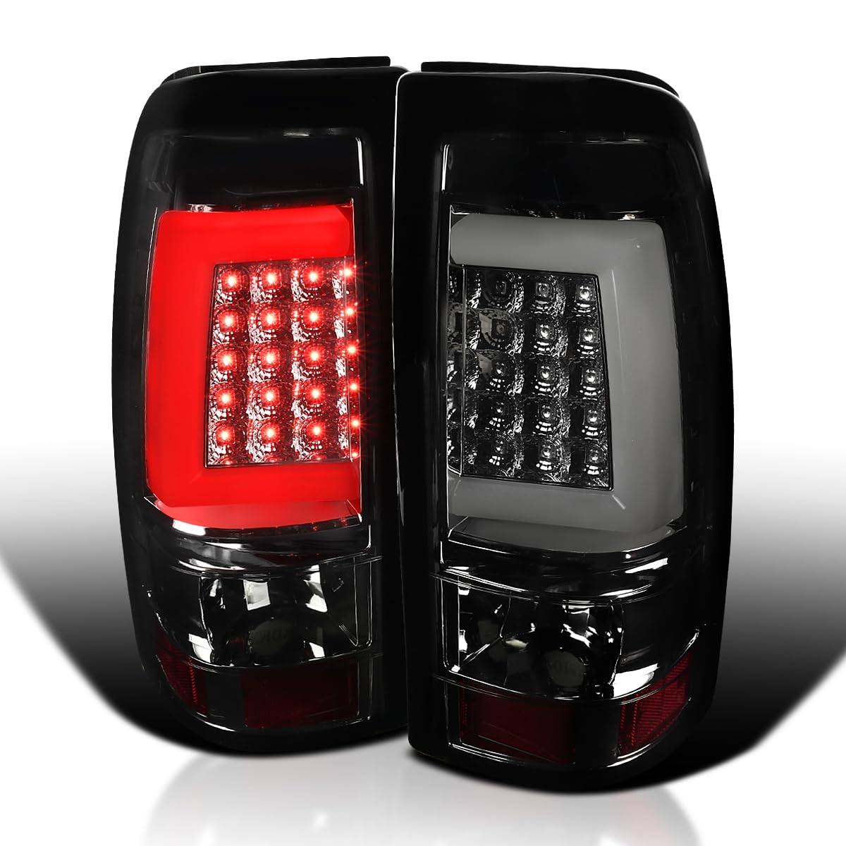 Smoke LED Bar Tail Lights SPEC-D TUNING Compatible with 2003-2006 Chevy Silverado 1500/1500HD/2500/2500HD, 2004-2006 Chevy Silverado 3500, Left + Right Pair Assembly
