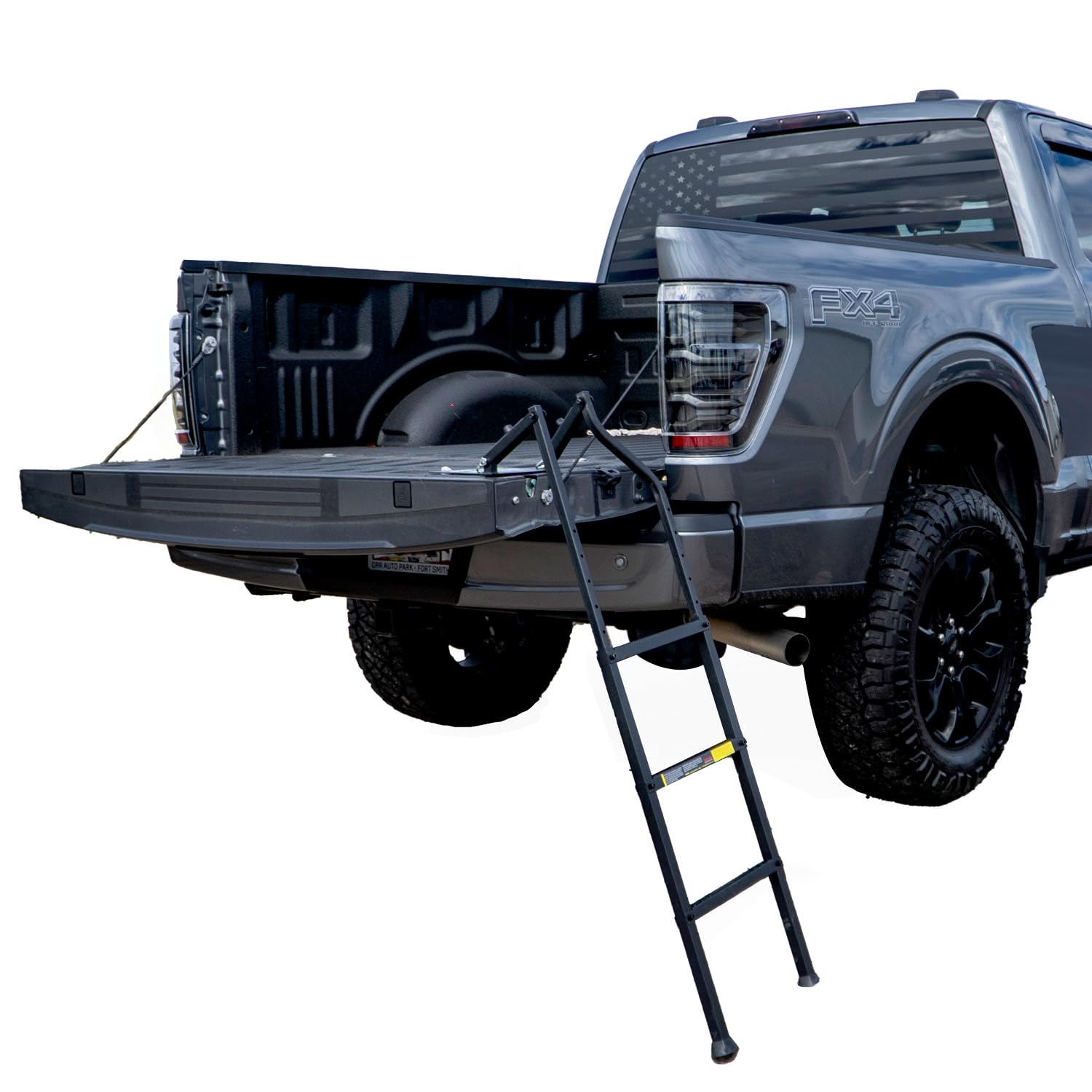 Traxion Tailgate New Ladder XL for All Trucks Including Lifted Trucks up to 50" Tailgate with articulating Patent Pending Frame for Uneven Ground.
