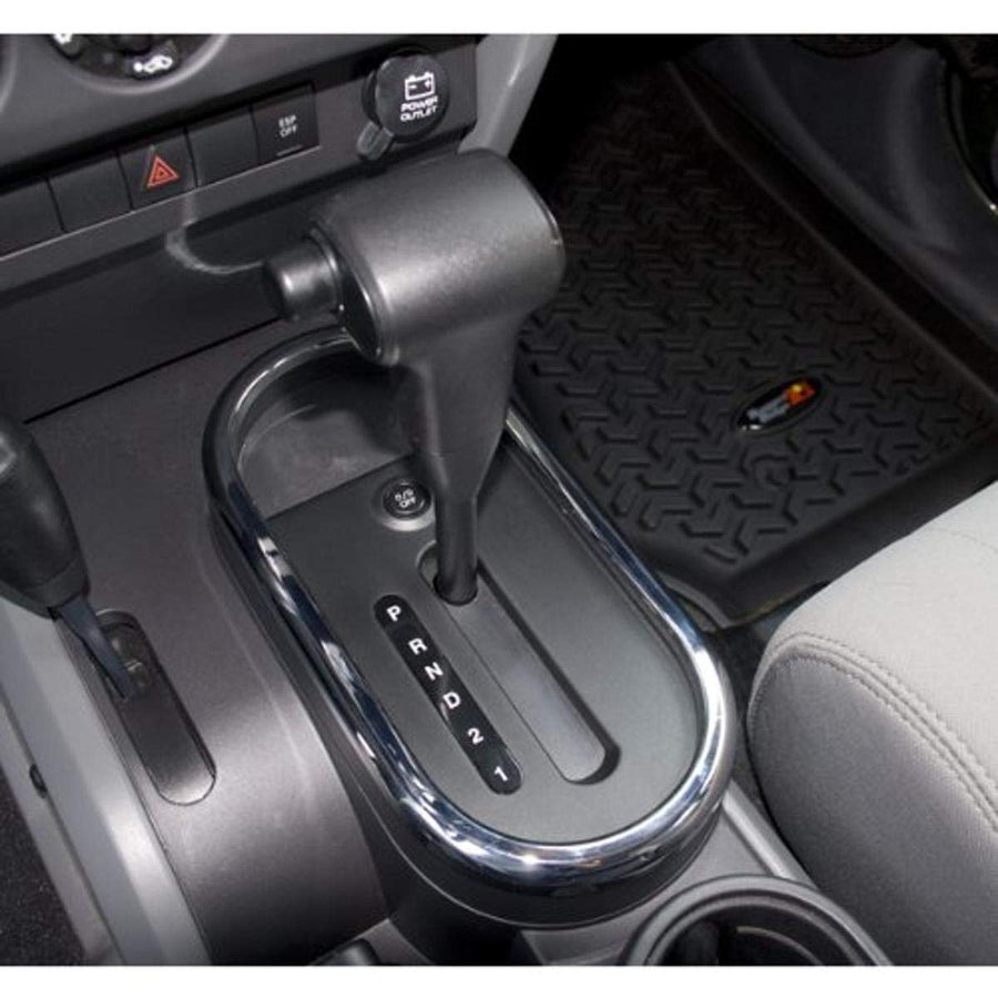 Transmission Shifter Trim Rugged Ridge for Jeep Wrangler JK | Thermoplastic Olefin (TPO), Chrome | 11156.02 | Fits 2007-2010 Jeep Wrangler JK