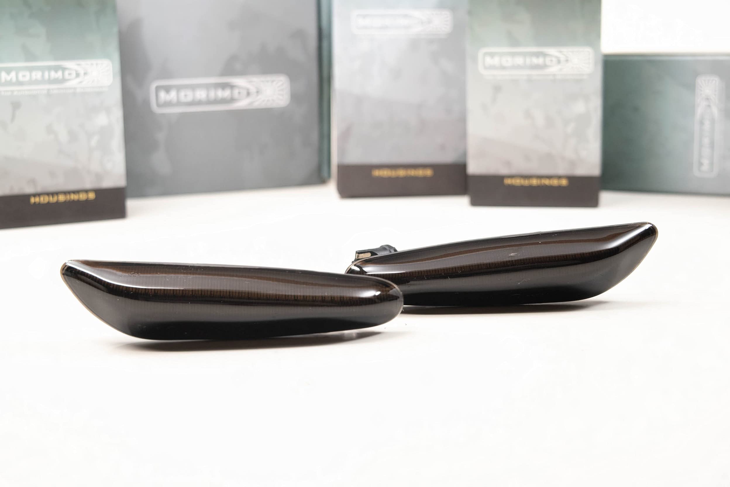 Morimoto XB LED Side Markers Plug and Play Fits BMW 2006-2015 Select Models OEM Replacement Performance Upgrade with Smoked Lens (PN: LF0023 pair of complete side marker assemblies)