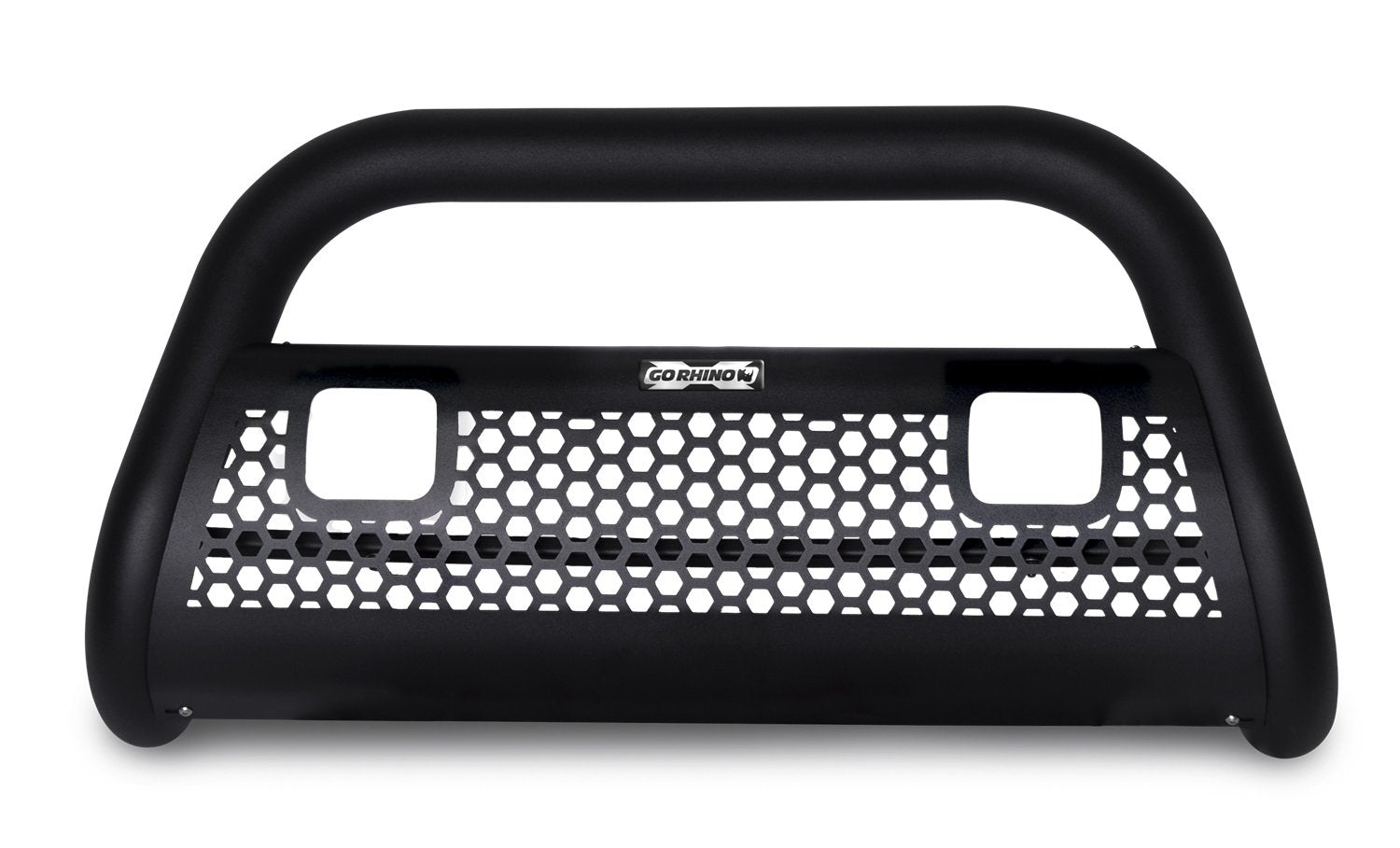 RC2 Bull Bar Go Rhino w/Holes for Two 3x3 LED Cube Lights | Mild Steel, Textured Black | 55321T