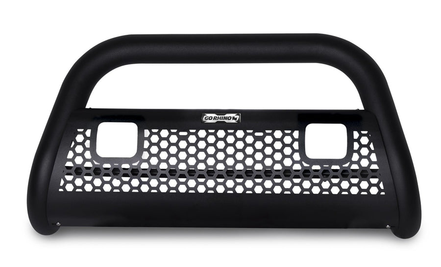 RC2 Bull Bar Go Rhino w/Holes for Two 3x3 LED Cube Lights | Mild Steel, Textured Black | 55321T