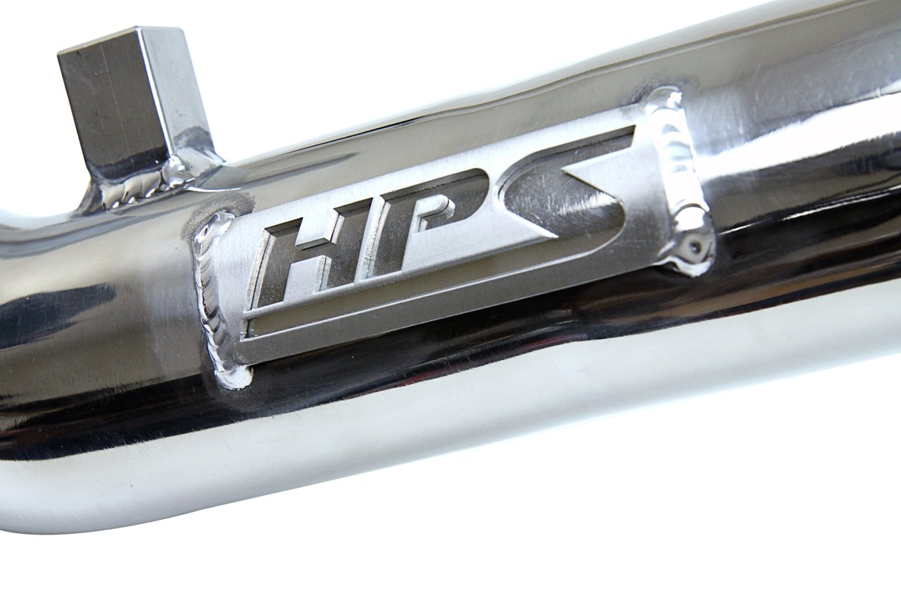 HPS Performance Intercooler Hot Charge Pipe Turbo Boost Compatible Polish for 2016-2018 Ford Focus RS 2.3L Turbo, 17-104P