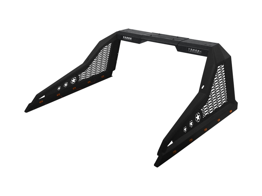 CR-Z Modular Adjustable Chase Rack Armordillo USA 8707777 with LED Lights & Amber Side Marker Lights - Textured Black Fits Mid Size Pickup Truck, Mid Size Pickup Trucks