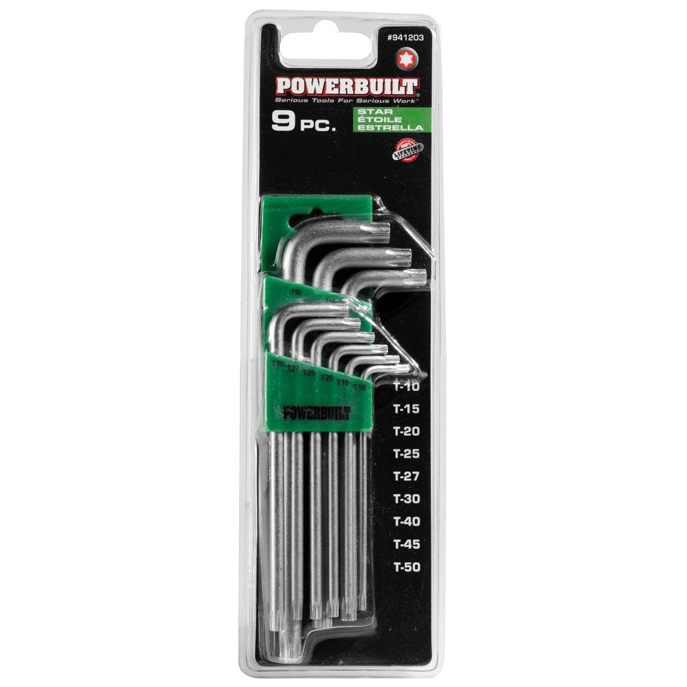 9 Pc Powerbuilt Long Arm Star Key Set