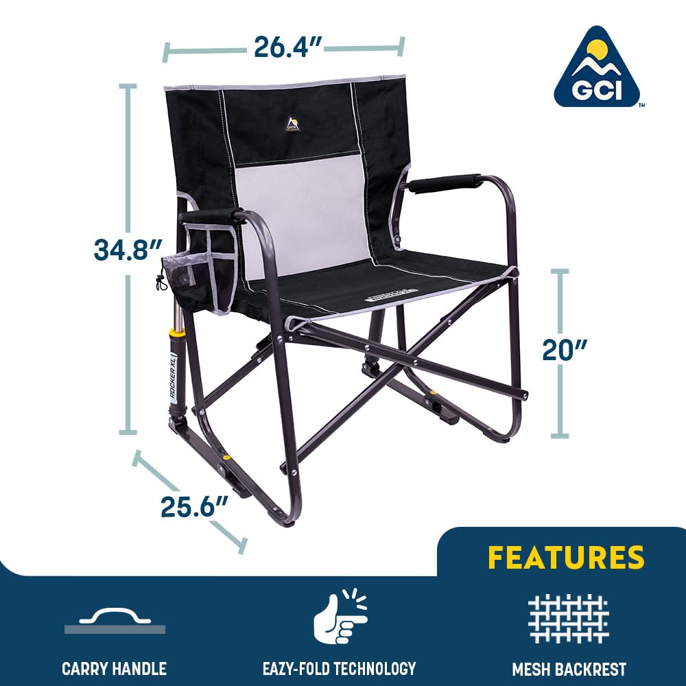 GCI Outdoor Rocking Chair Freestyle XL Portable Folding and Outdoor Camping Chair