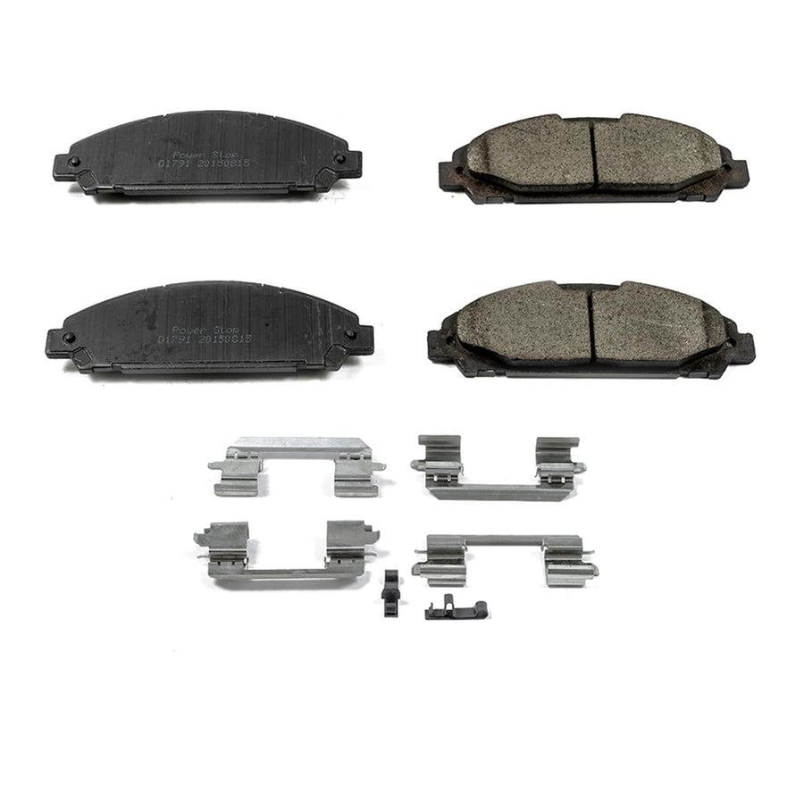 Power Stop Brake Kit Front For Ford Mustang 2015-23 - Ceramic Brake Pads With Installation Hardware, 17-1791