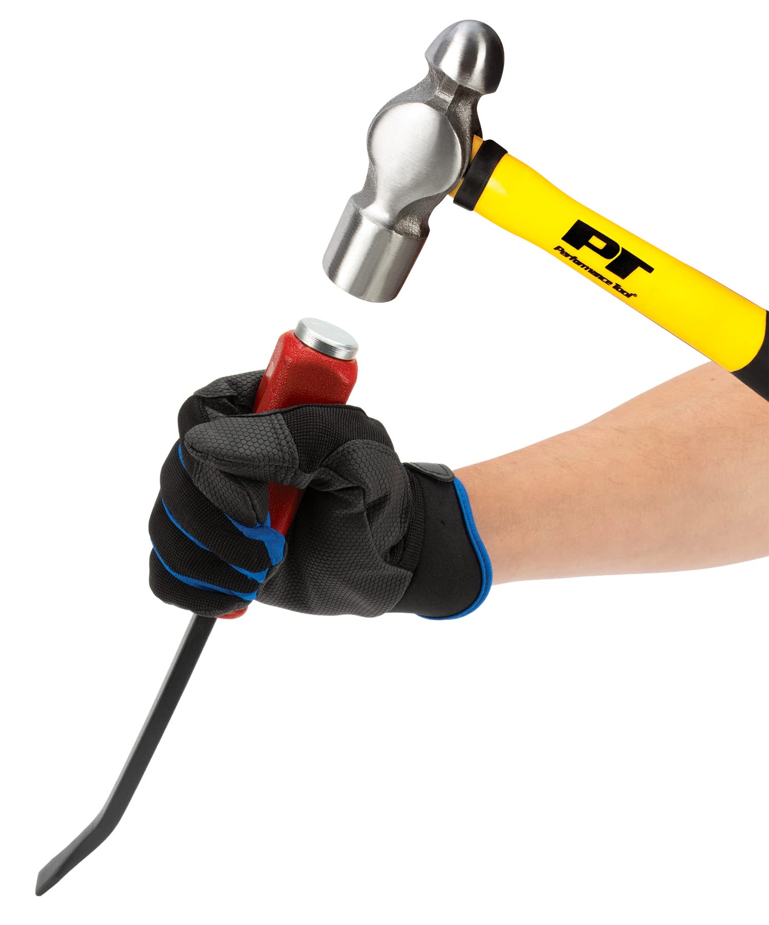 3-Piece Performance Tool W2023 Pry Bar Set - 12-Inch, 17-Inch, and 24-Inch with Strike Cap Ends - Ergonomic Handles - Hardened and Tempered High Carbon Steel