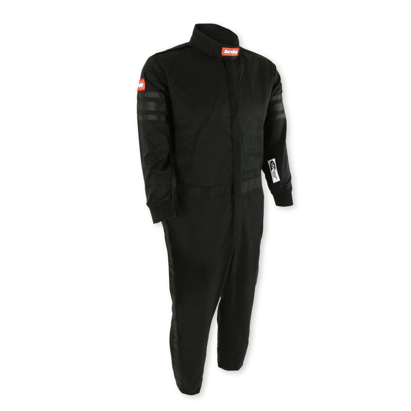 RaceQuip One Piece Racing Driver Fire Suit Single Layer SFI 3.2A/ 1 Black Junior Large 1959995