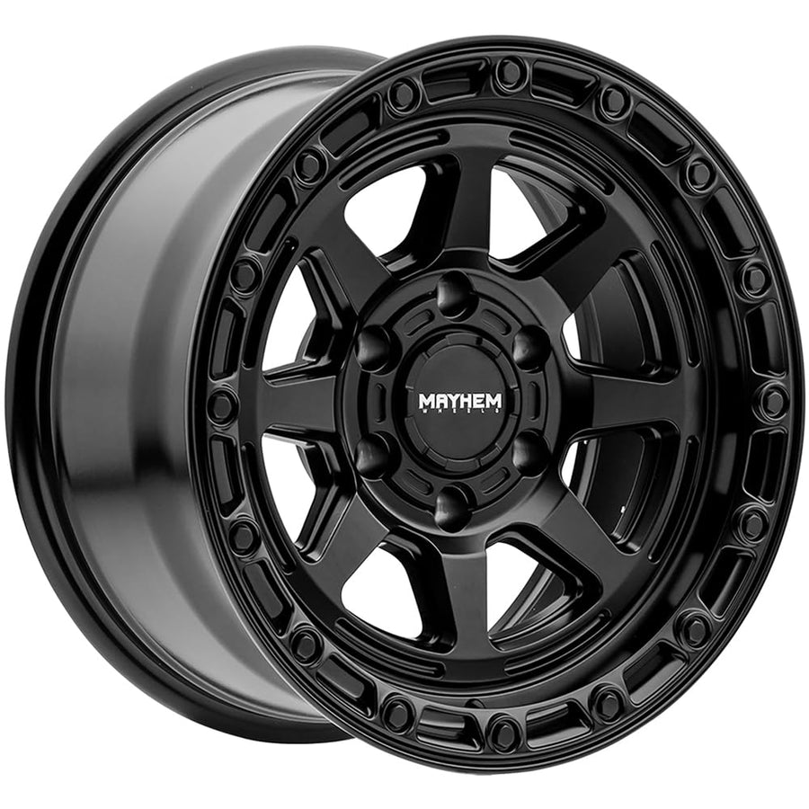 8306 Mayhem Ridgeline Black Wheel with Satin (17 x 8.5 inches /6 x 135 mm, -6 mm Offset)