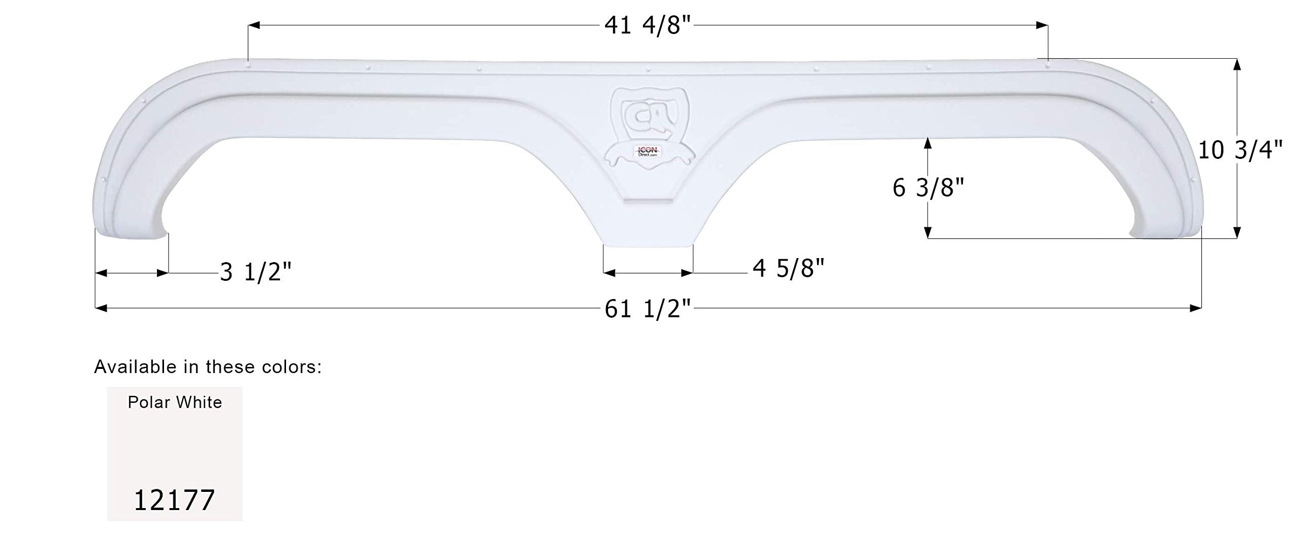 Tandem Axle Fender Skirt FS2177 ICON 12177 for Thor - Polar White