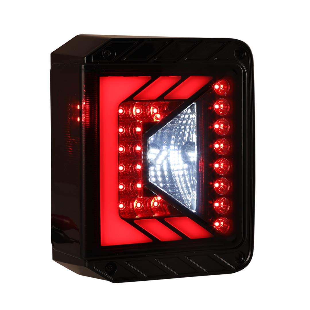 Renegade Series Winjet Compatible with [2007-2017 Jeep Wrangler] LED Tail Light… (Smoke)