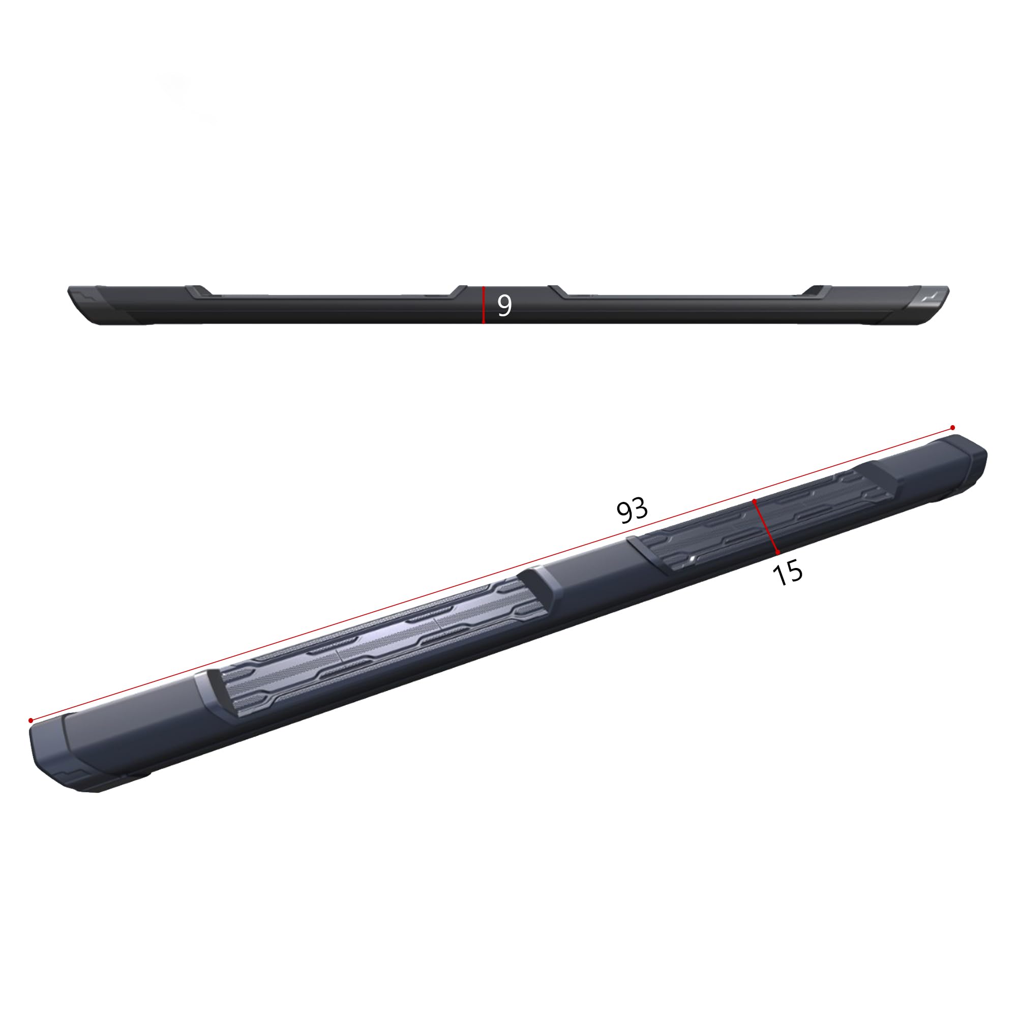 Peak Black Horse Running Boards Matte Black Compatible with 2008-2025 Toyota Highlander -PETYHL76