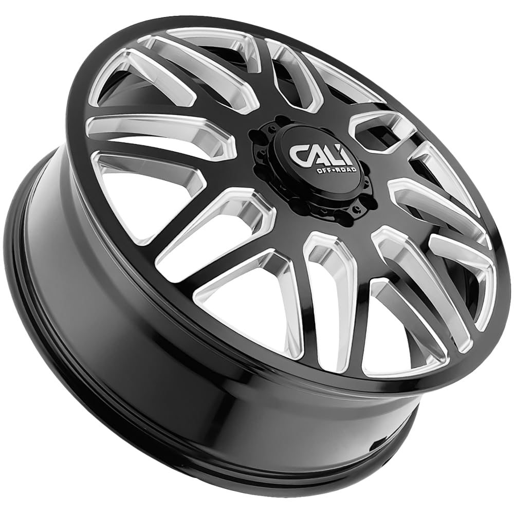 9115D Generic DUALLY INVADER Gloss Black Wheel with Milled (24 x 8. inches /0 x 154 mm, 0 inches Offset)