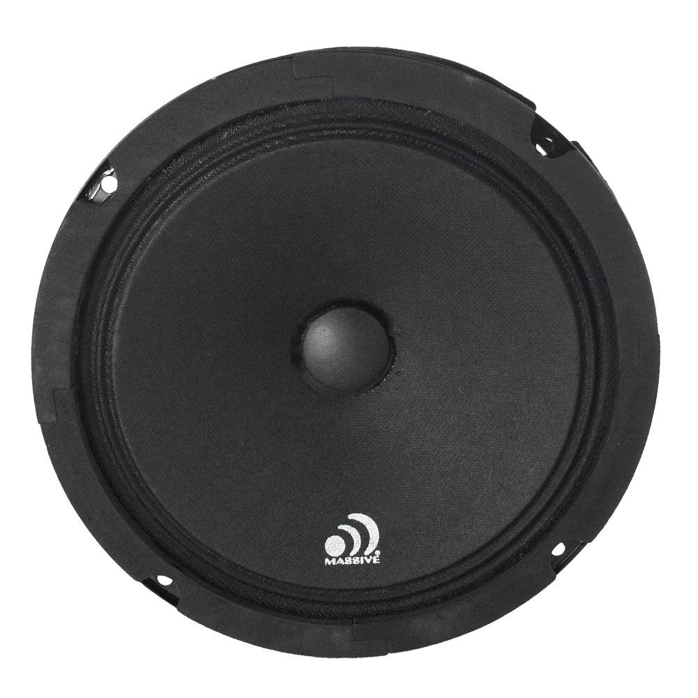 M6C Massive Audio 6.5” Mid-Range Speaker | 200W Max, 4 Ohm, High Efficiency Pro Car Audio Midrange, Shallow Mount Design, Pressed Paper Cone, Powerful Sound Upgrade for Car & Motorcycle Systems