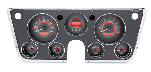 Dakota Digital VHX System 1967-73 Chevy Truck, Carbon Fiber Face - Red Display