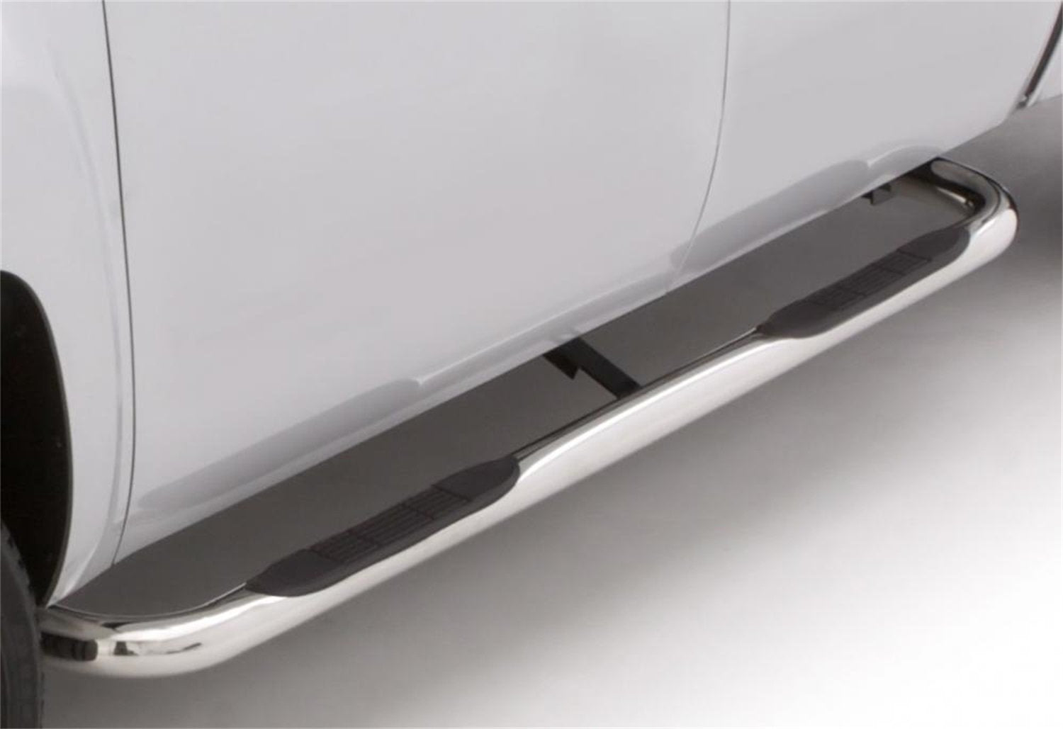 Lund 3" Round Polished Stainless Steel Bent Nerf Bars for 2019 Silverado 1500 Crew Cab