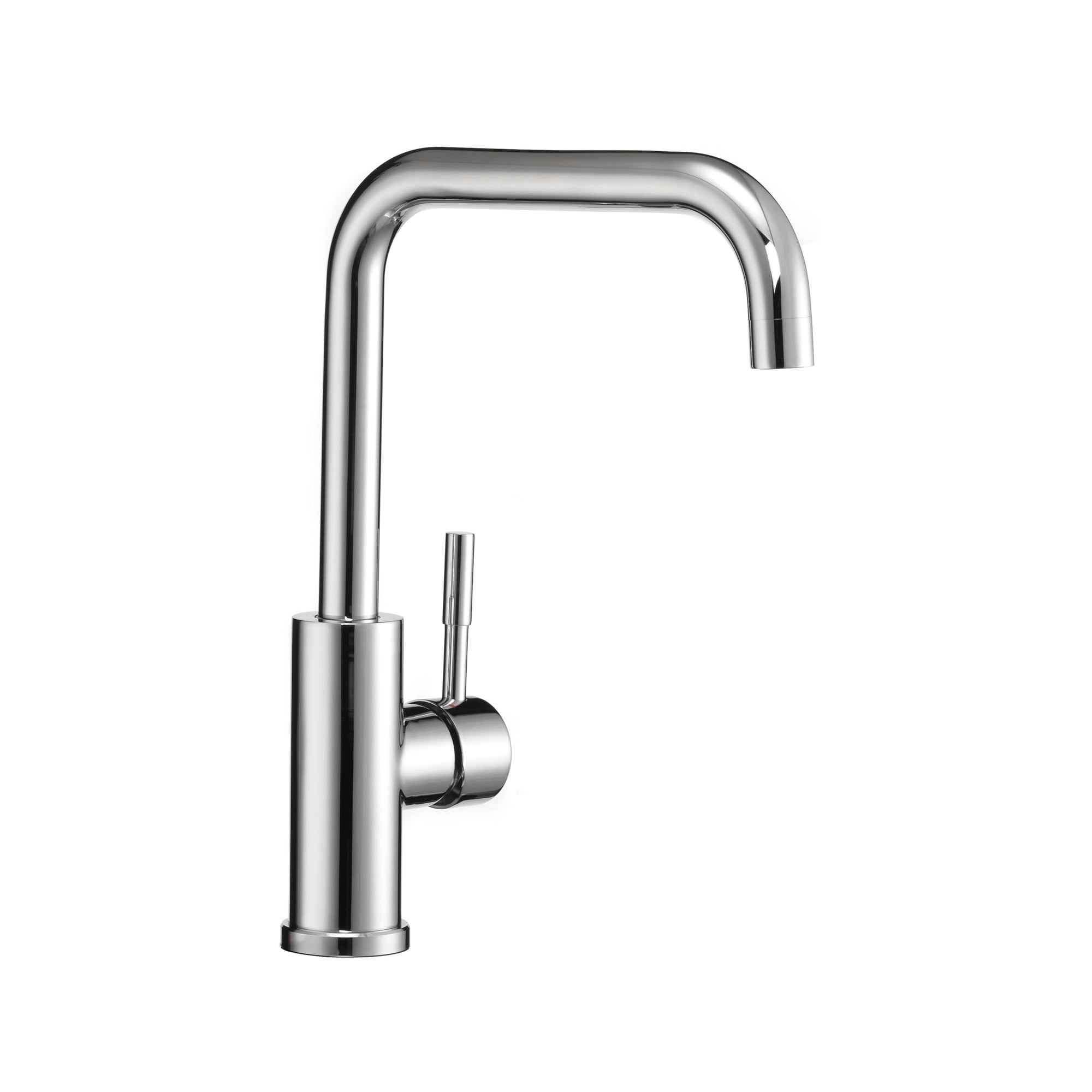 Dura Faucet Squared-Arc RV Single Handle Kitchen Sink Faucet - Optional Deck Plate (Chrome)