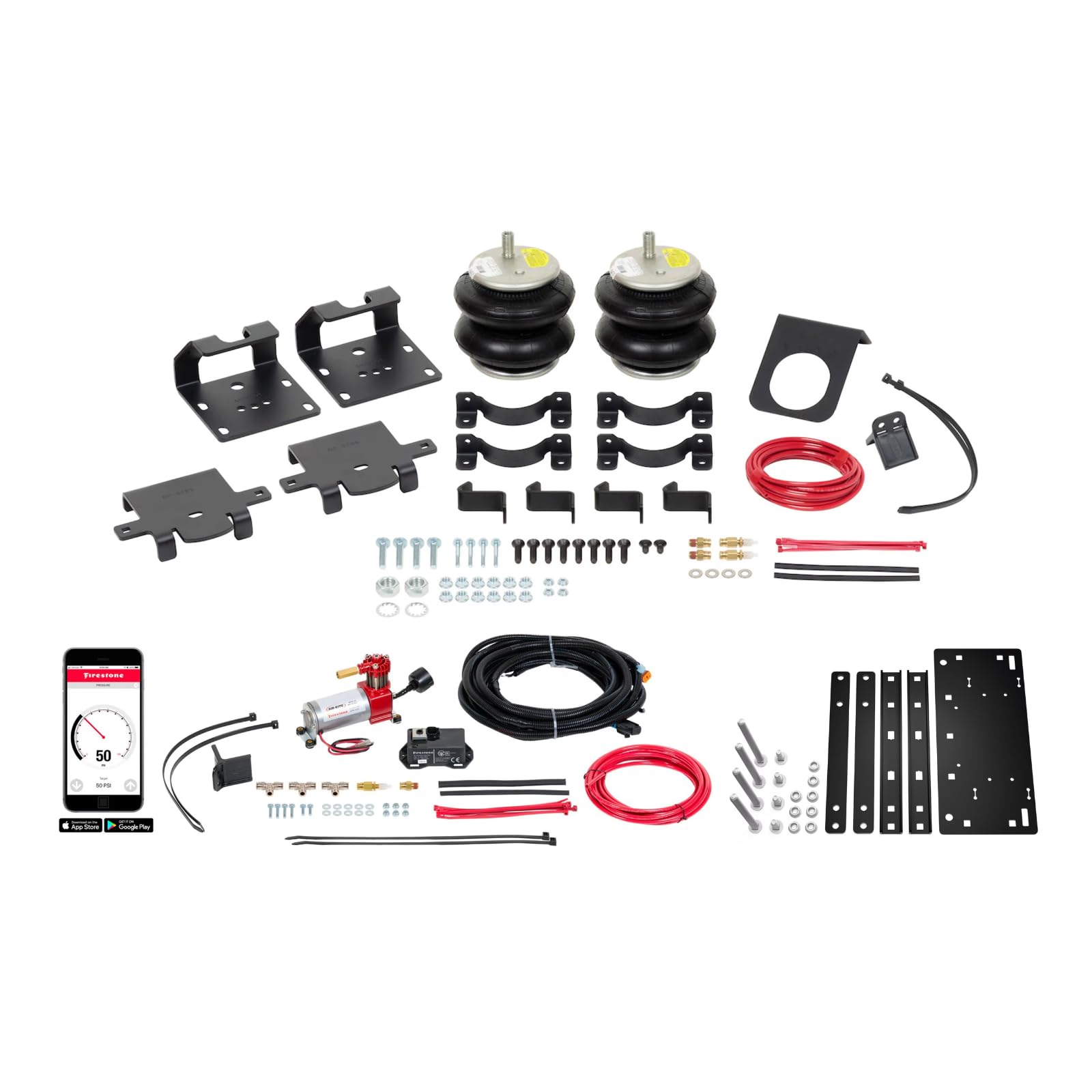 Airide Firestone 2874 All-In-One Wireless Rear Air Spring Kit fits 2011-2026 Silverado & Sierra 2500HD 3500HD | Up to 5,000 lbs Load Capacity | 5-100 PSI | Easy Installation