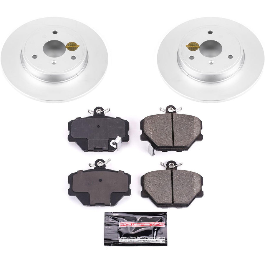 Coated Brake Rotor and Ceramic Brake Pads Power Stop CRK5695- Front For Smart Fortwo 2008-2016 [Model Specific]