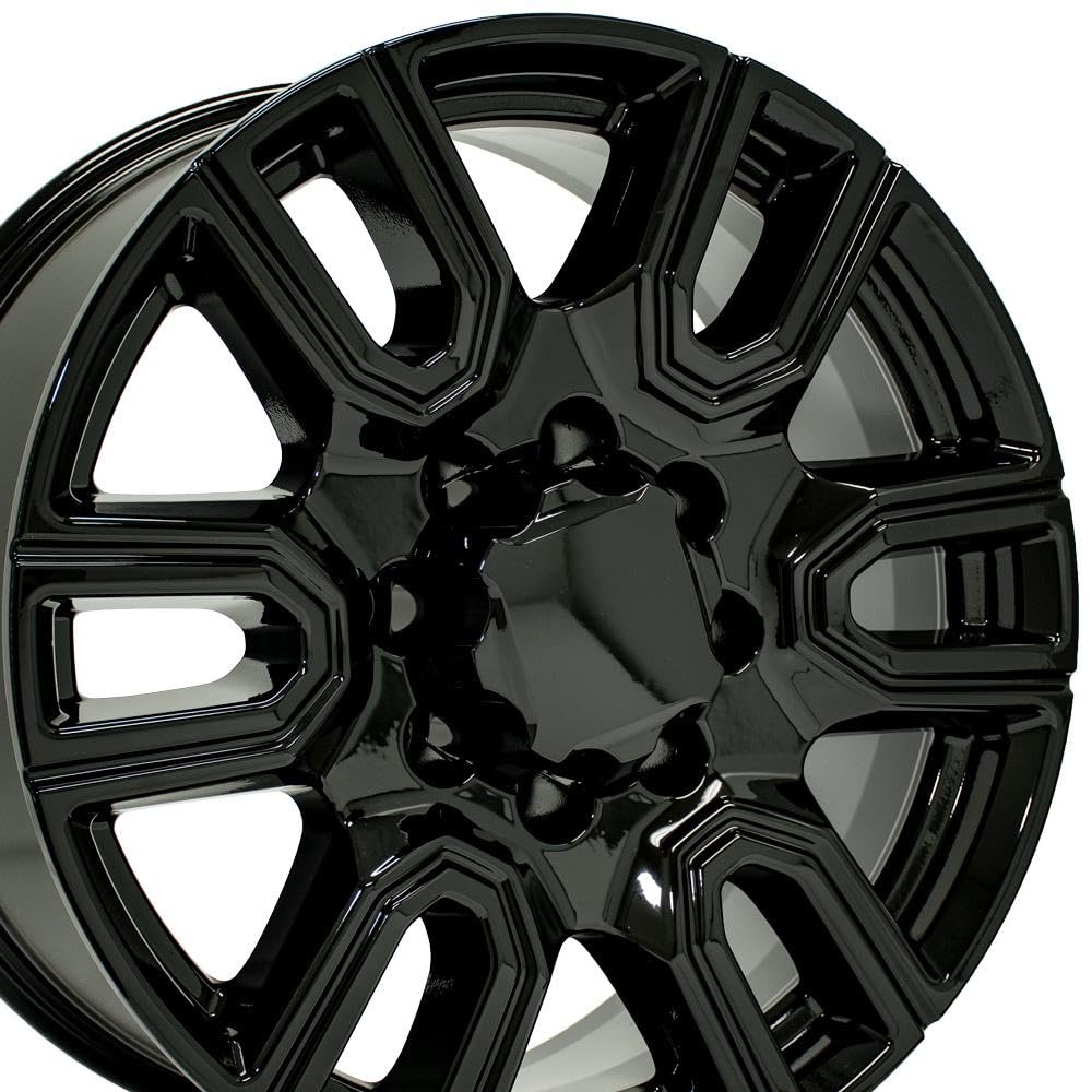 20 inch OE Wheels LLC Rim Fits 8x165.1 Sierra Silverado 2500 3500 8x165.1 CV96A 20x8.5 Black Wheels Hollander: 5950