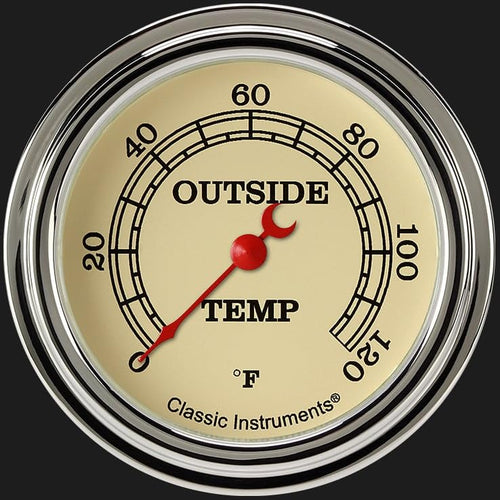 Classic Instruments Vintage VT399SLF 2 5/8" Outside Air Temperature Gauge Full Sweep