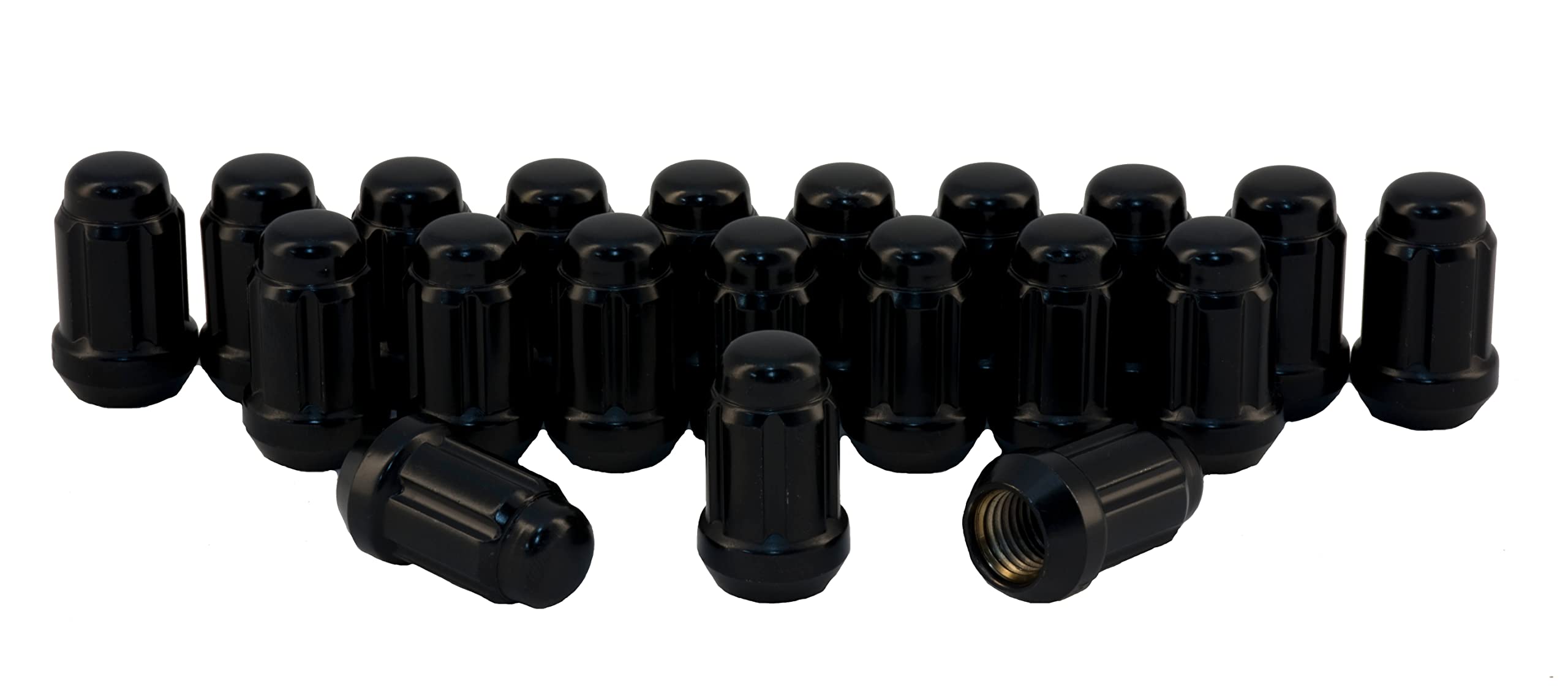C7004B-SET Rocket Racing Wheels 1/2 Spline Drive Lug Nuts Black Set of 20