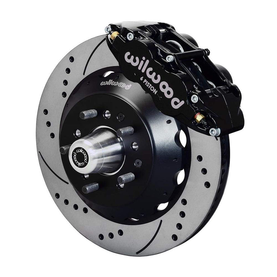 140-12638-D WILWOOD FNSL6R Front Hub Kit,14.00", Drilled 65-69 Mustang, V8 Drum Spindle