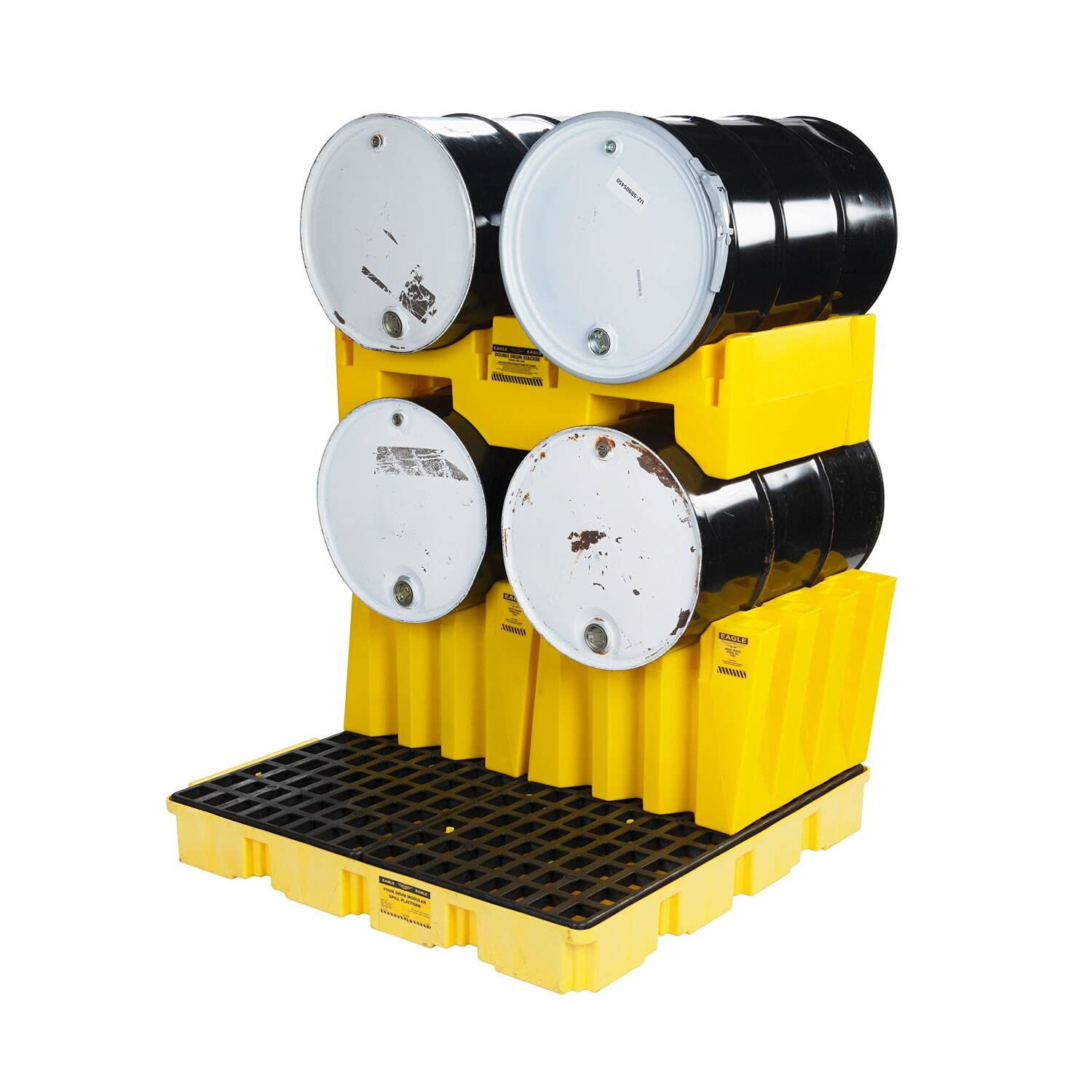 Eagle Polyethylene 1607 Horizontal Drum Stacker, Double, 26-1/2" Length x 48" Width x 13" Height, 2000 lbs Load Capacity