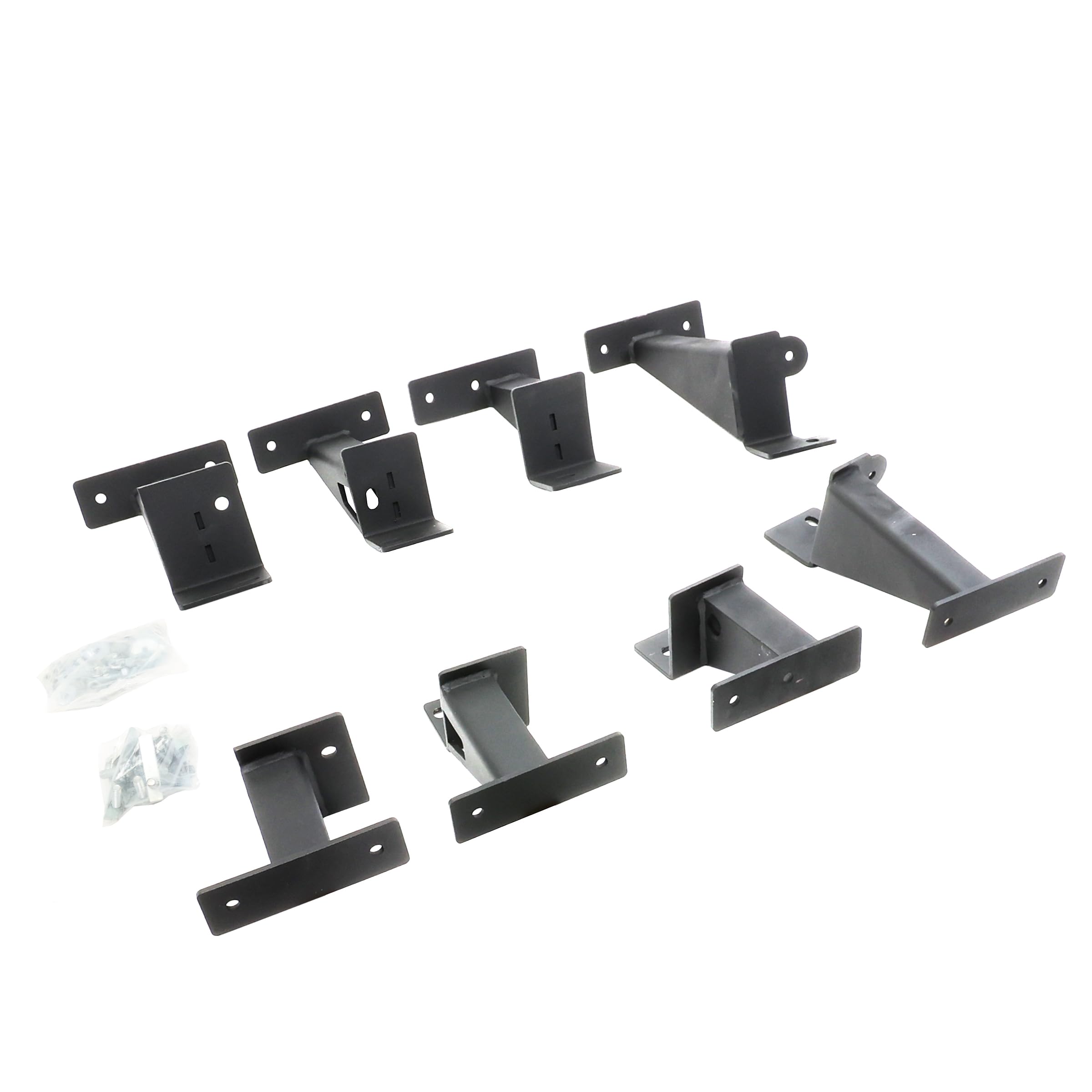 Dominator Xtreme Go Rhino Frame Slider Brackets | Mild Steel, Textured Black | FSD4516TK | Fits 2020-2024 Jeep Gladiator JT, 4-Door