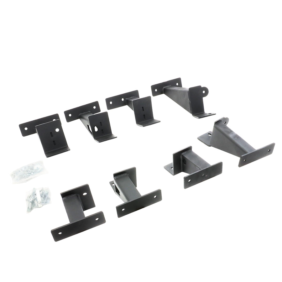 Dominator Xtreme Go Rhino Frame Slider Brackets | Mild Steel, Textured Black | FSD4516TK | Fits 2020-2024 Jeep Gladiator JT, 4-Door