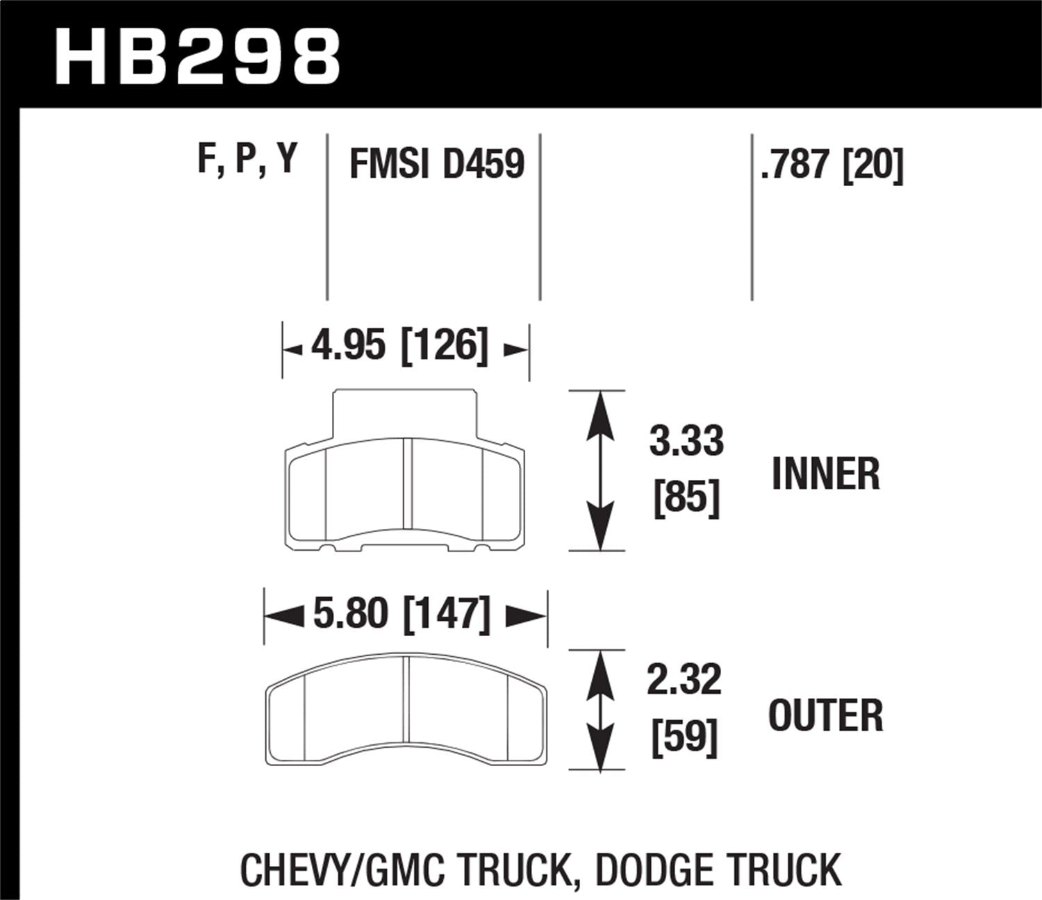 SuperDuty Hawk Performance HB298P.787 Brake Pad