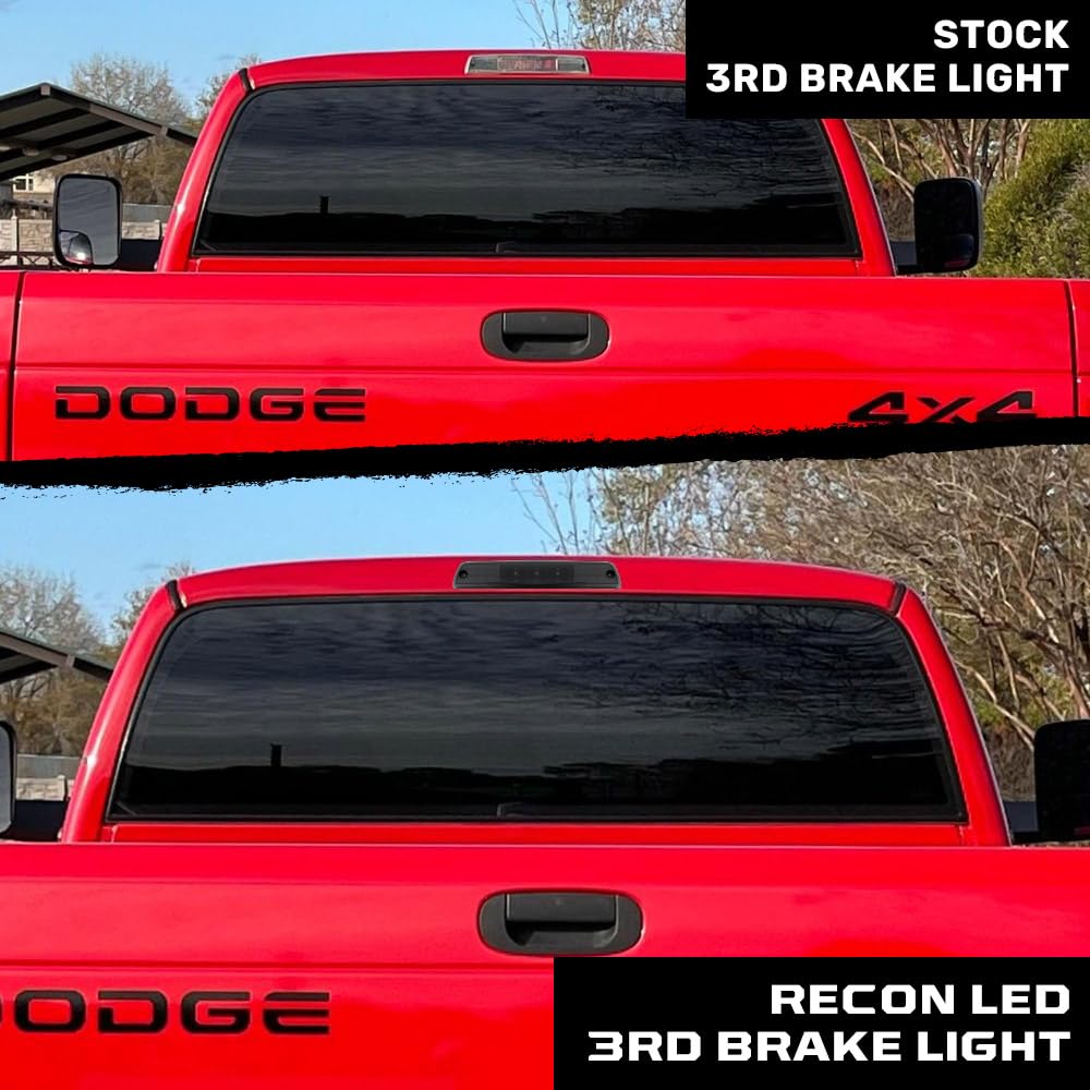 Fits 1994-2002 Dodge RAM (1500, 2500, 3500) RECON 3rd Brake Light Kit LED with Smoked Lens