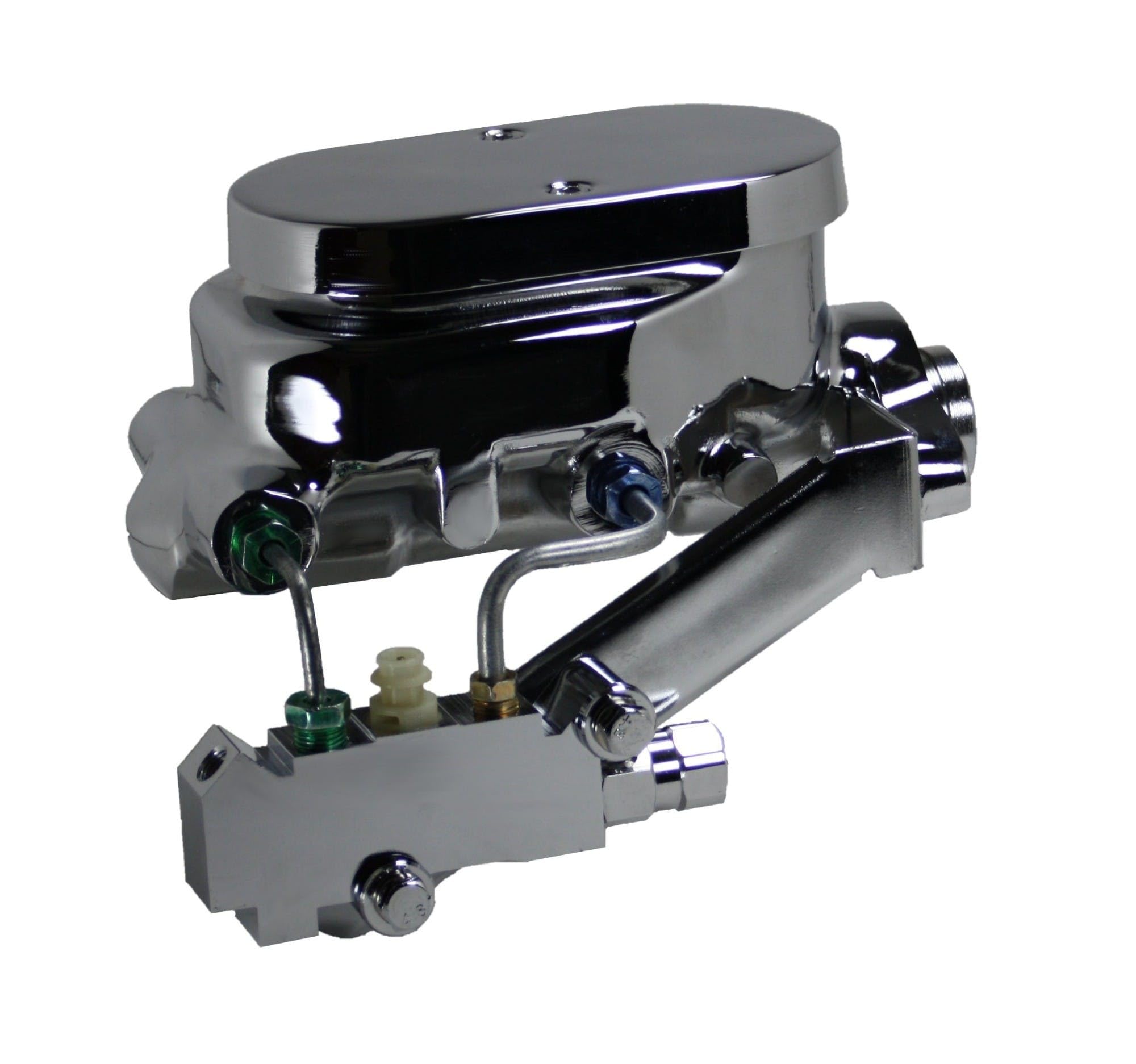 BRAKES LEED Manual Front Disc Brake Conversion Kit Cross Drilled And Slotted With Chrome Aluminum Flat Top M/C Disc/Drum Side Mount