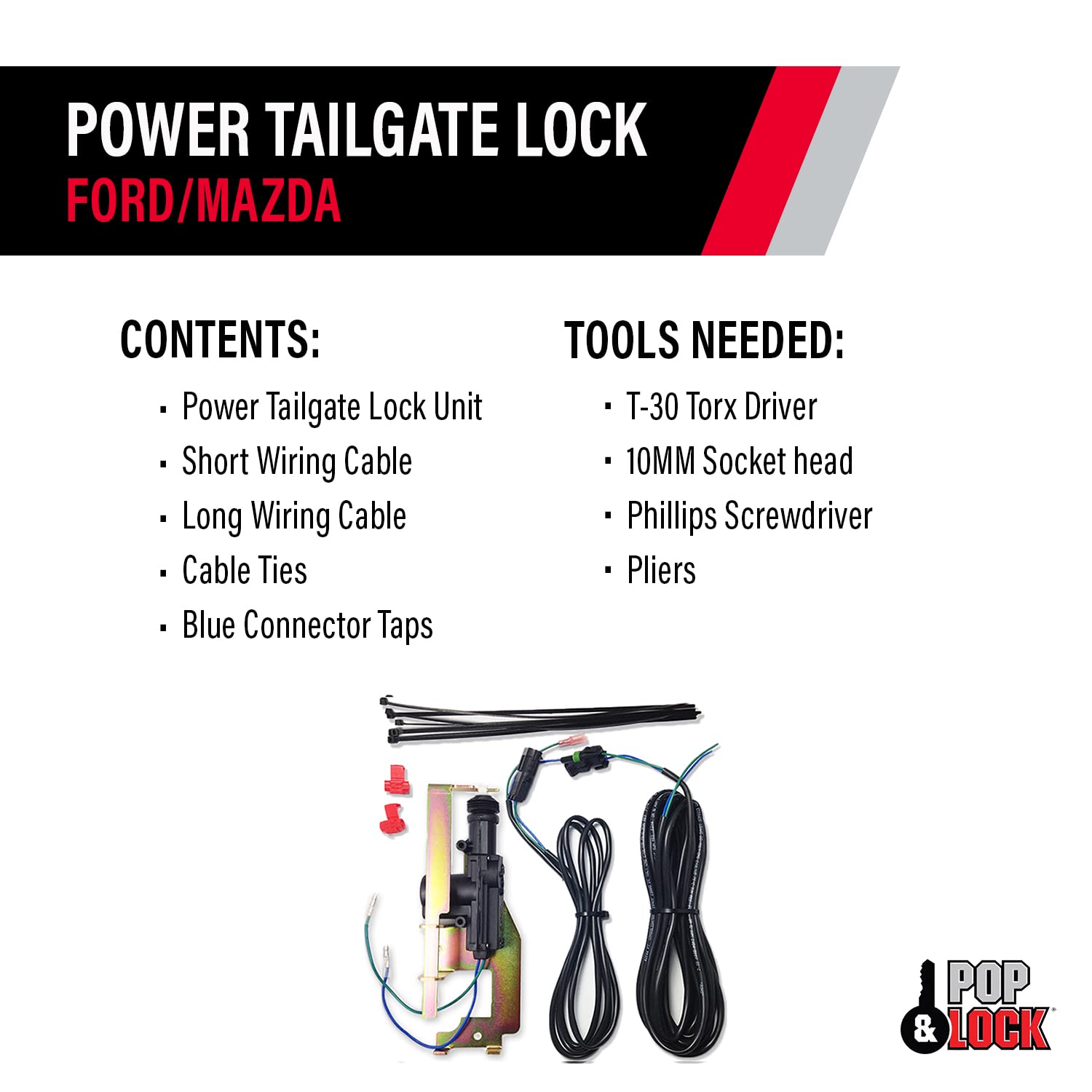 Power Tailgate Lock - Pop & Lock Fits Ford F150, Models 1997 to 2004 - for Tailgate With or Without OEM Manual Lock (PL8200)