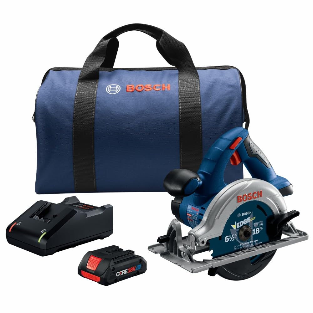 BOSCH 18V CCS180-B15 6-1/2 In. Blade-Left Circular Saw Kit with (1) CORE18V 4 Ah Advanced Power Battery