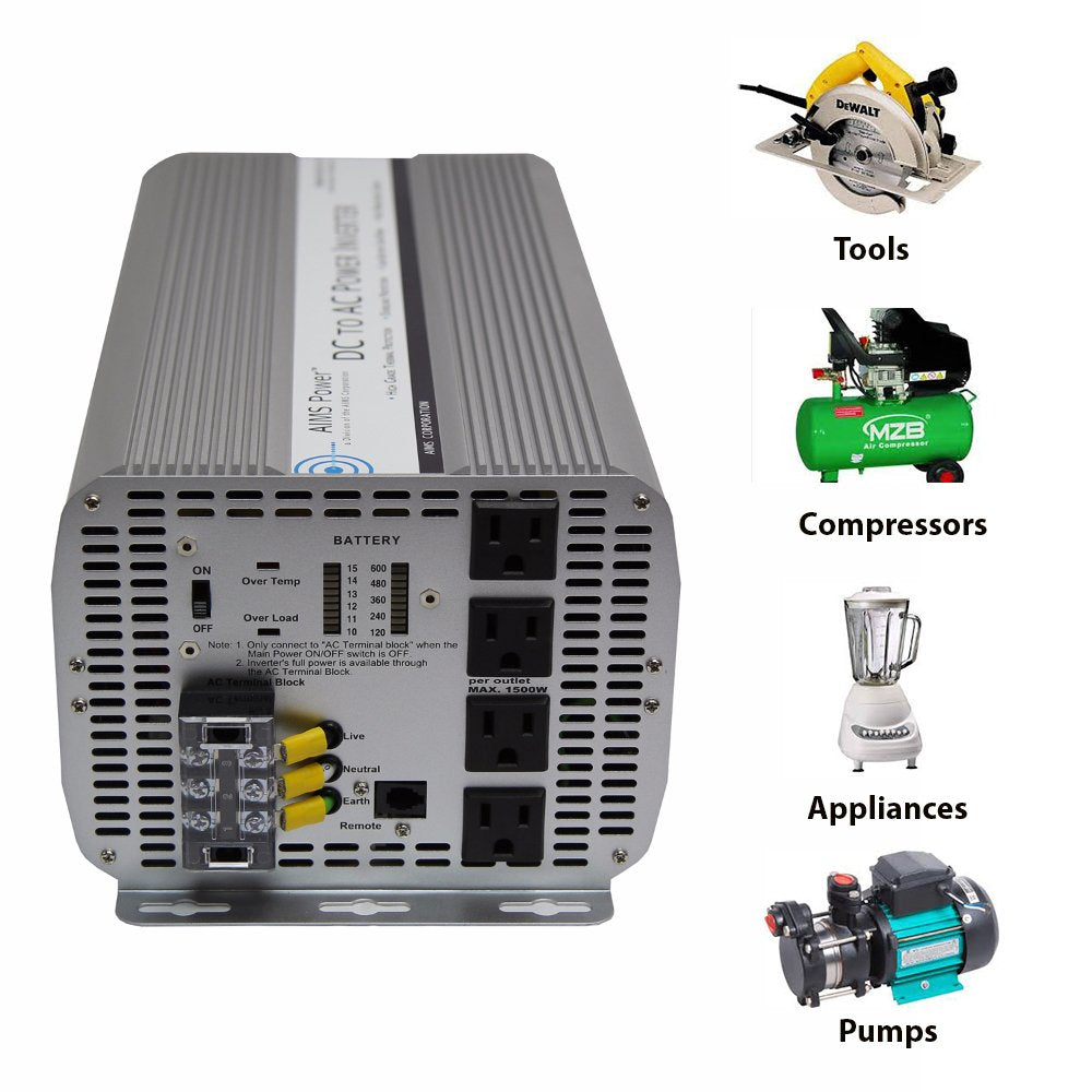 5000 Watt AIMS 12 Volt DC Power Inverter