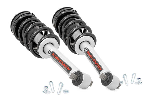 Rough Country Loaded N3 Struts for Chevy Silverado & GMC Sierra 1500 (2014-2018) 5" Lift - Pre-Loaded Coil Strut, Bolt-on Install, Set of 2