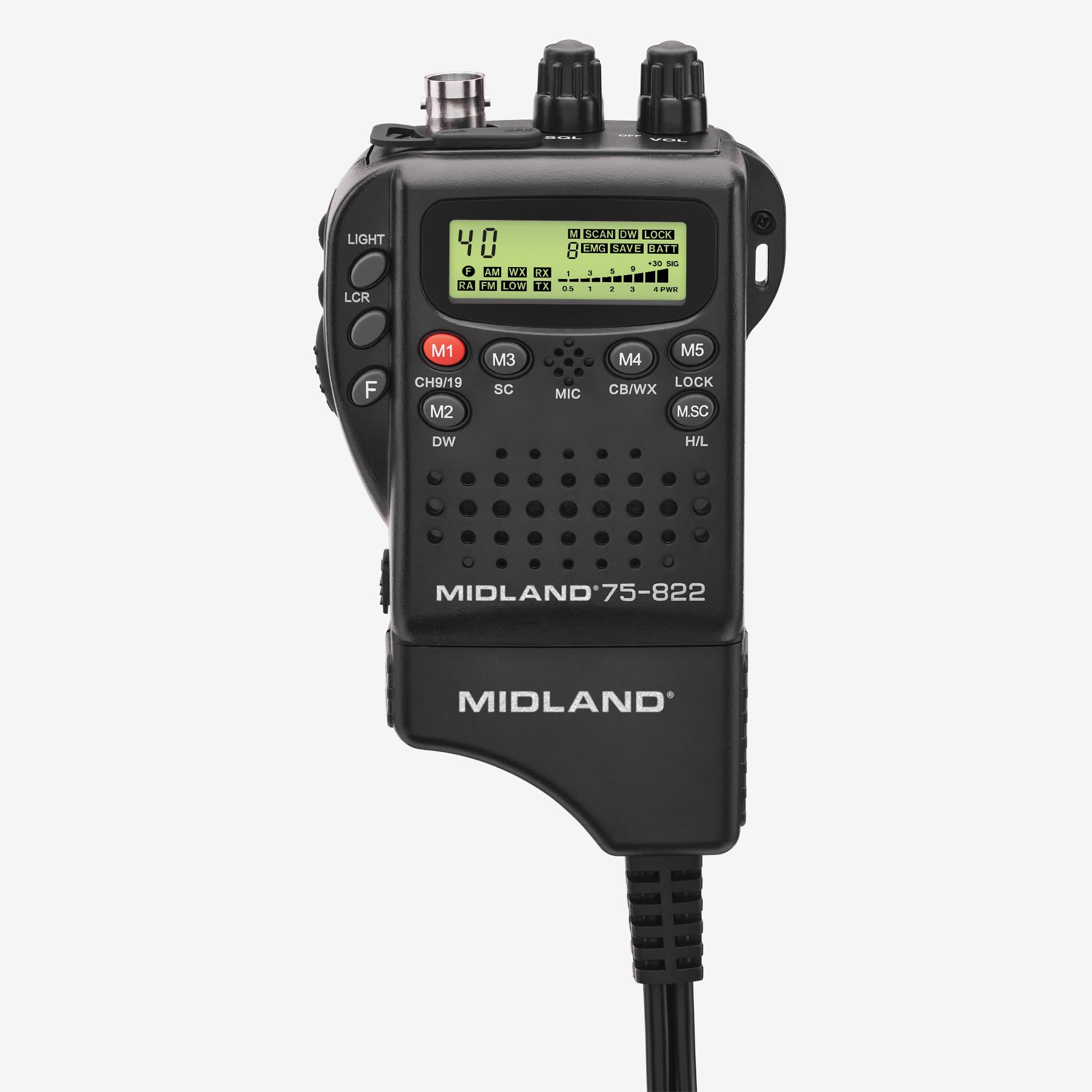 Midland Handheld 75-822 CB Radio & Mobile CB Radio – Walkie Talkie with 40 Channels, NOAA Weather Alerts, Long Range, Compatible with CB Antennas
