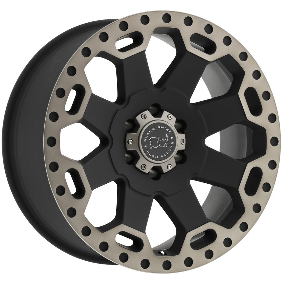 Black Rhino WARLORD Hard Alloys 17X9, 5X5.0, 4.53, -12mm MATTE BLACK W/ MACHINED DARK TINT - 1790WAR-25127M71