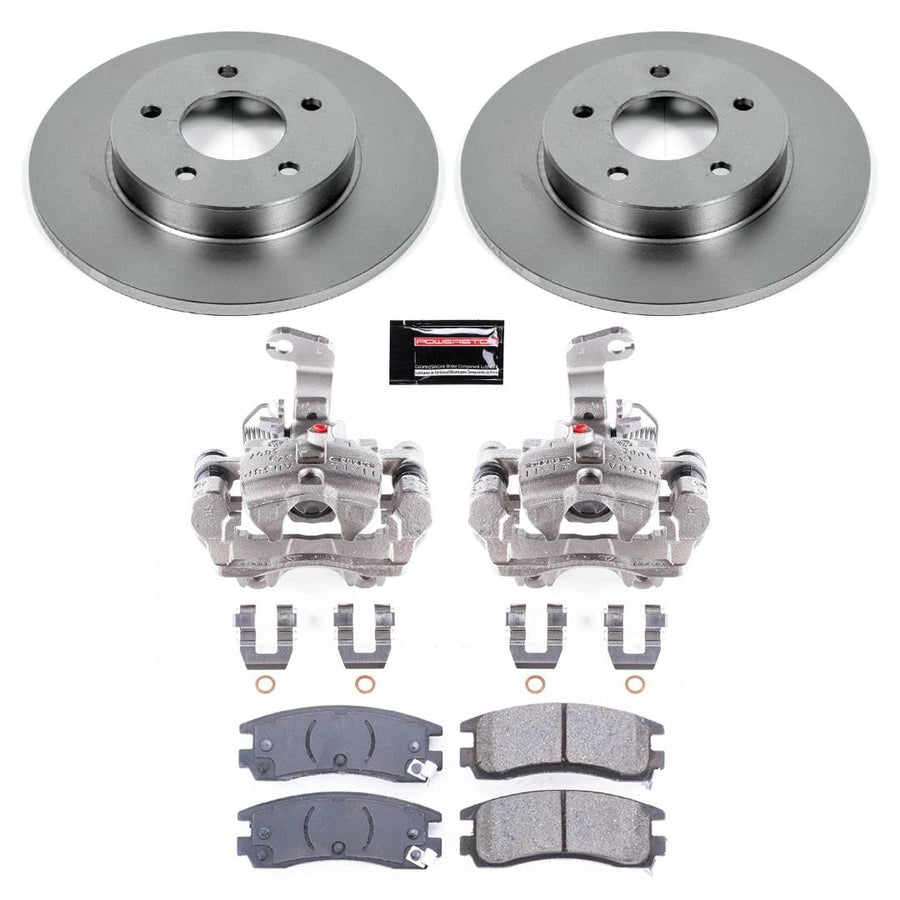 Power Stop KCOE1526B Rear Stock Replacement Caliper Kit- OE Rotors, Ceramic Brake Pads, Calipers For Buick LeSabre, Buick Park Avenue, Pontiac Bonneville [Model Specific]