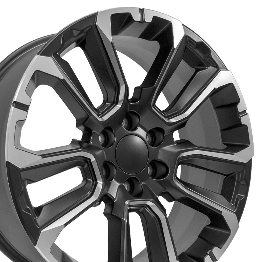 22 Inch OE Wheels CV68 Rim Fits Suburban 1500 High Country Style 6x139.7 22x9 Satin Black with Milled Edge - Hollander 14088 (1)