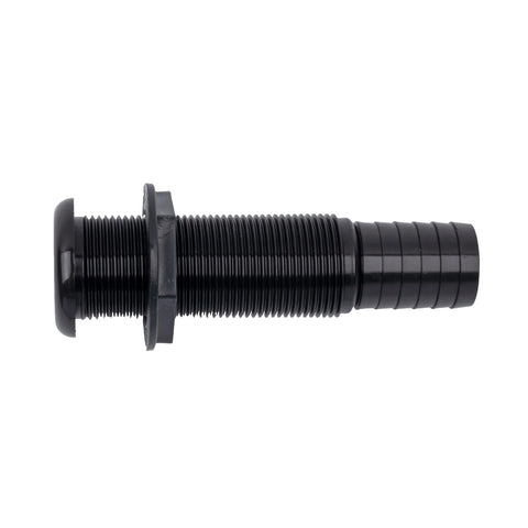 1-1/8 Inch T-H Marine Straight Thru-Hull Fittings - UV-Stabilized Virgin Material for Marine Plumbing - Secure Hose Barb for Livewell and Drain Systems - OEM and Aftermarket Rigging - Extended Length