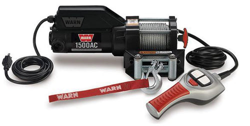 1500AC WARN 120V Electric Utility Winch - 1,500 lbs. Capacity, Black