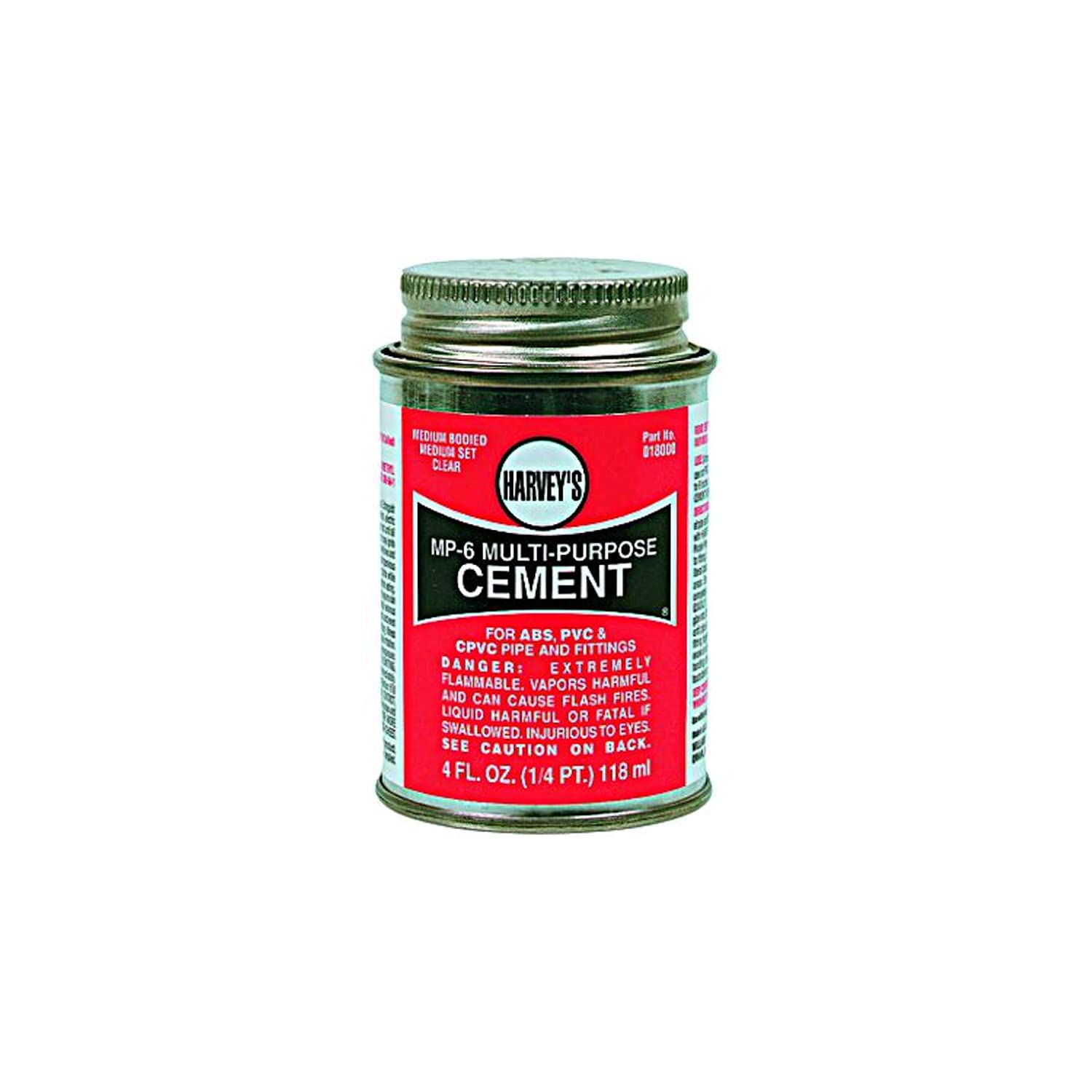 18000 MP-6 Harvey All-Purpose Medium Body Solvent Cement, 4 oz Can